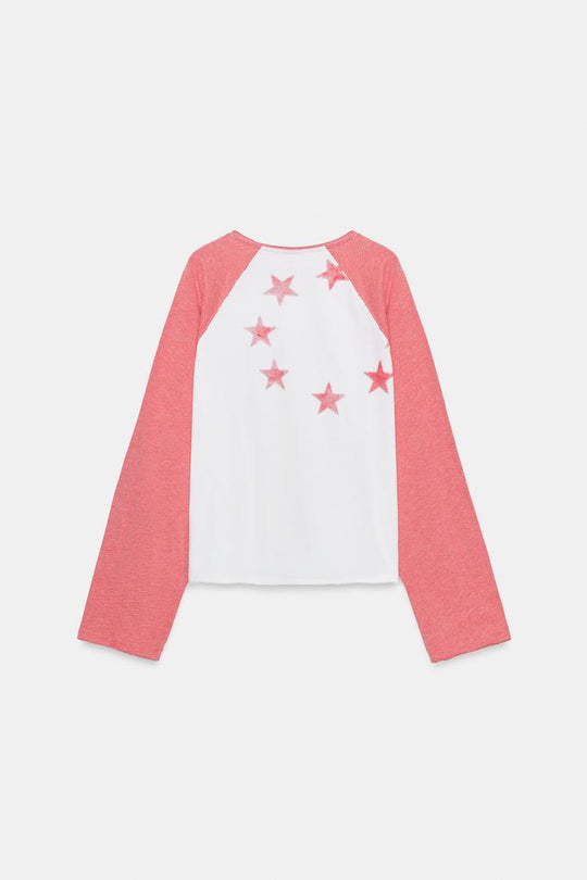 T-SHIRT FLAMÉ À MANCHES RAGLAN