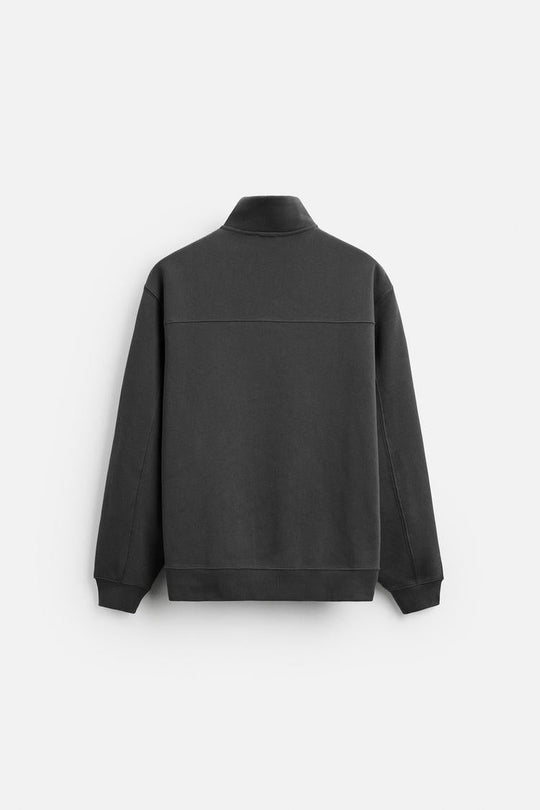 Sweat a zip sur le col - Gris Moyen