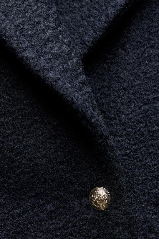 Manteau mis long bouclé - Noir