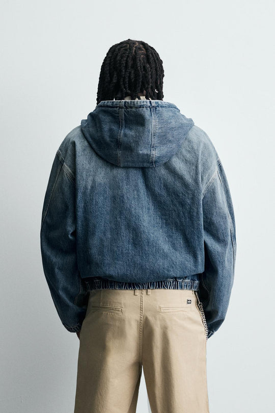 VESTE DÉLAVÉE À CAPUCHE