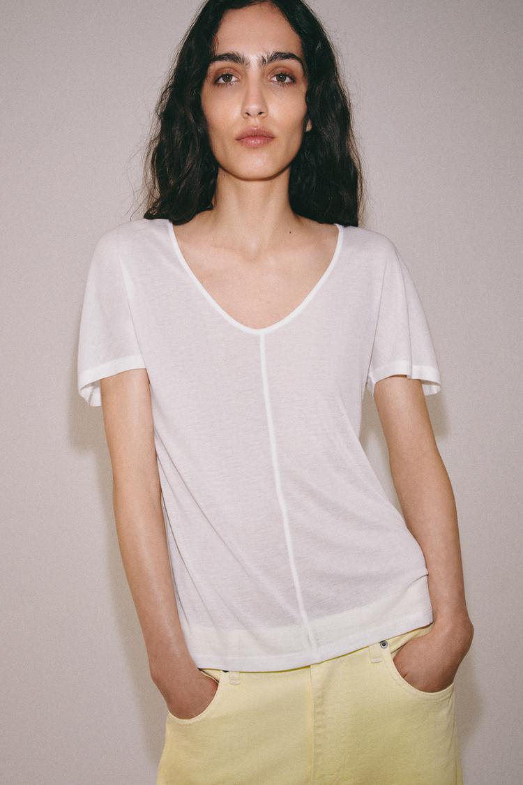 T-SHIRT FLUIDE À MANCHES COURTES