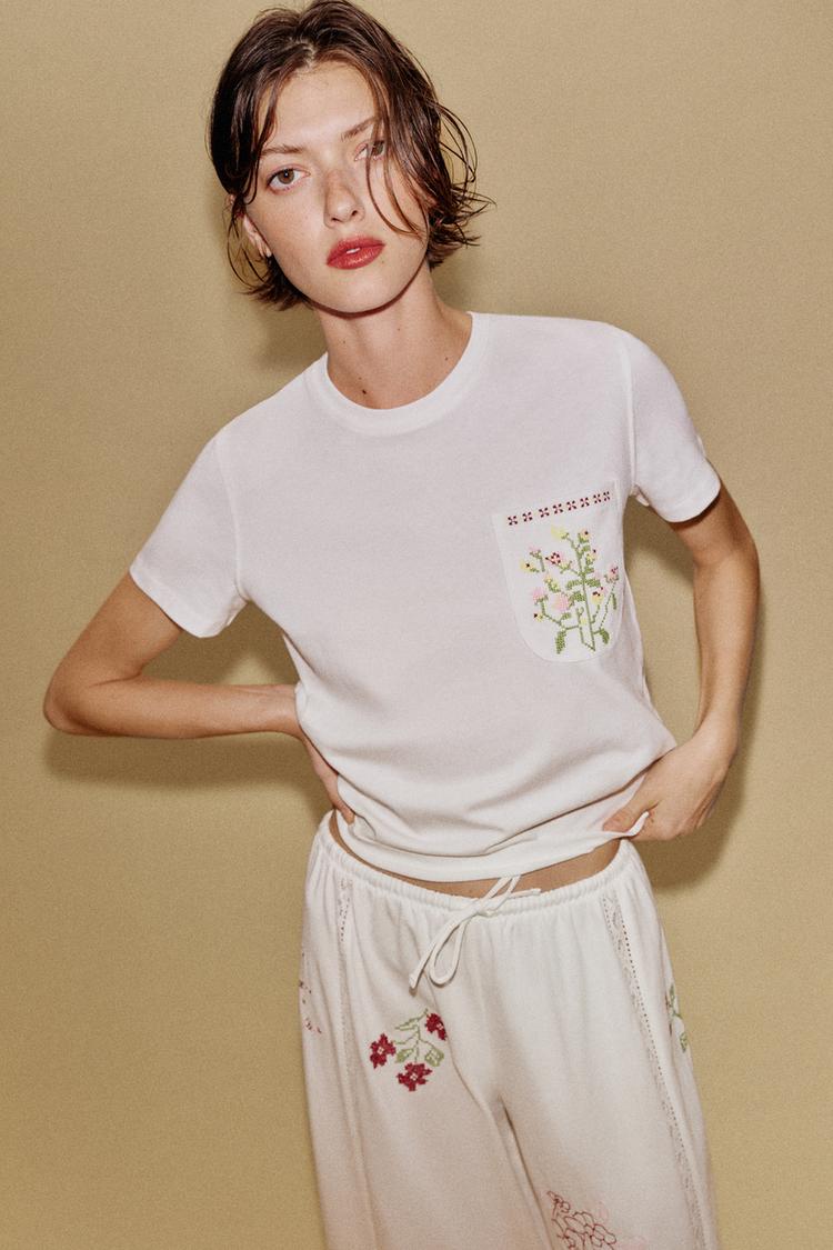 T-SHIRT POCHES BRODÉES