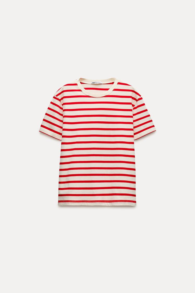 T-shirt coton basique a rayures