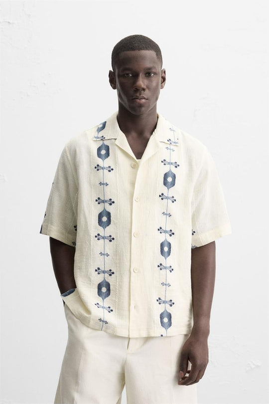 CHEMISE JACQUARD CONTRASTE