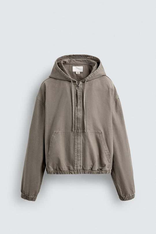VESTE DÉLAVÉE À CAPUCHE