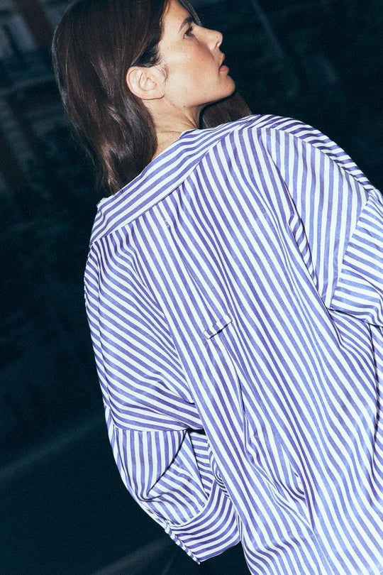 CHEMISE EN POPELINE À MANCHES AMPLES