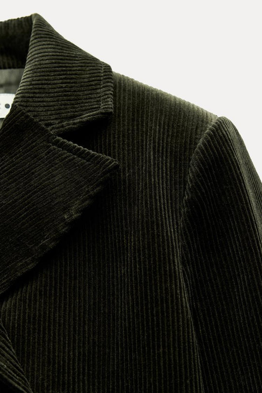 Veste en velours côtelé à boutonnage croisé zw collection