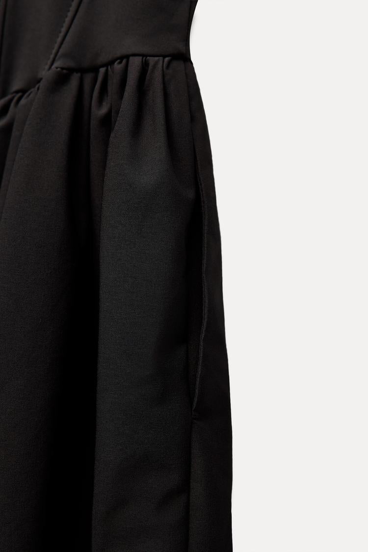 Robe style corset a plis- Gris