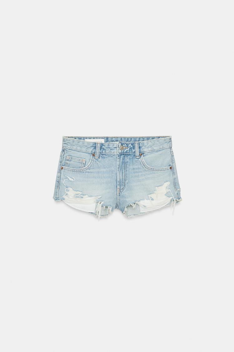 SHORT EN DENIM TRF DÉCHIRÉ TAILLE MOYENNE