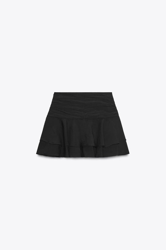 JUPE-CULOTTE À VOLANTS