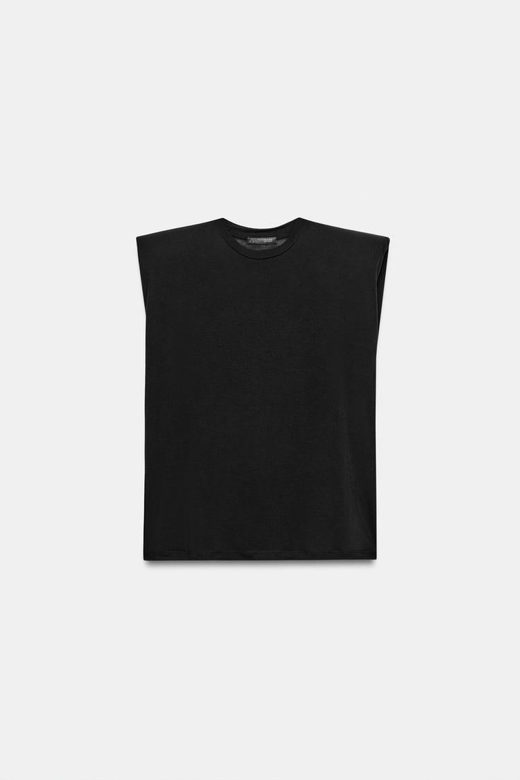 T-SHIRT FLUIDE SANS MANCHES À ÉPAULETTES