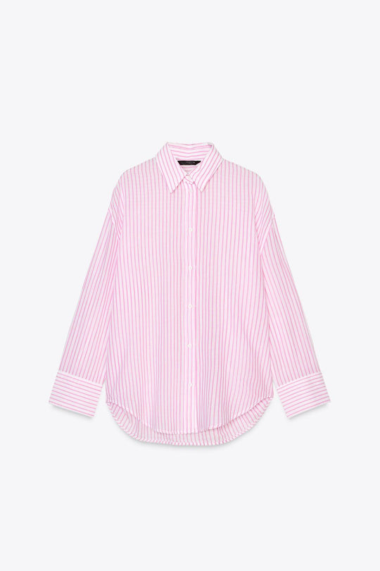 CHEMISE OVERSIZE GAZE RAYURES