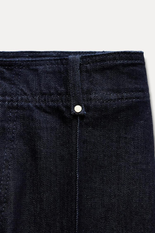 Jean coupe droite large et taille haute - Noir