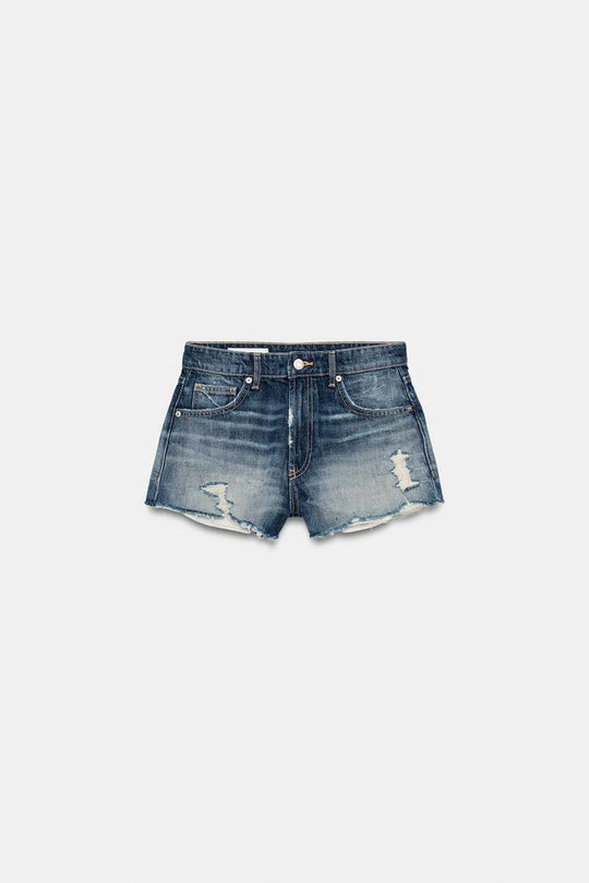 SHORT EN DENIM TRF TAILLE HAUTE DÉCHIRURES