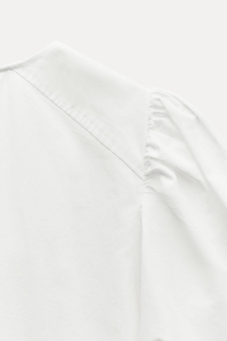Robe en popeline a rayures - Blanc