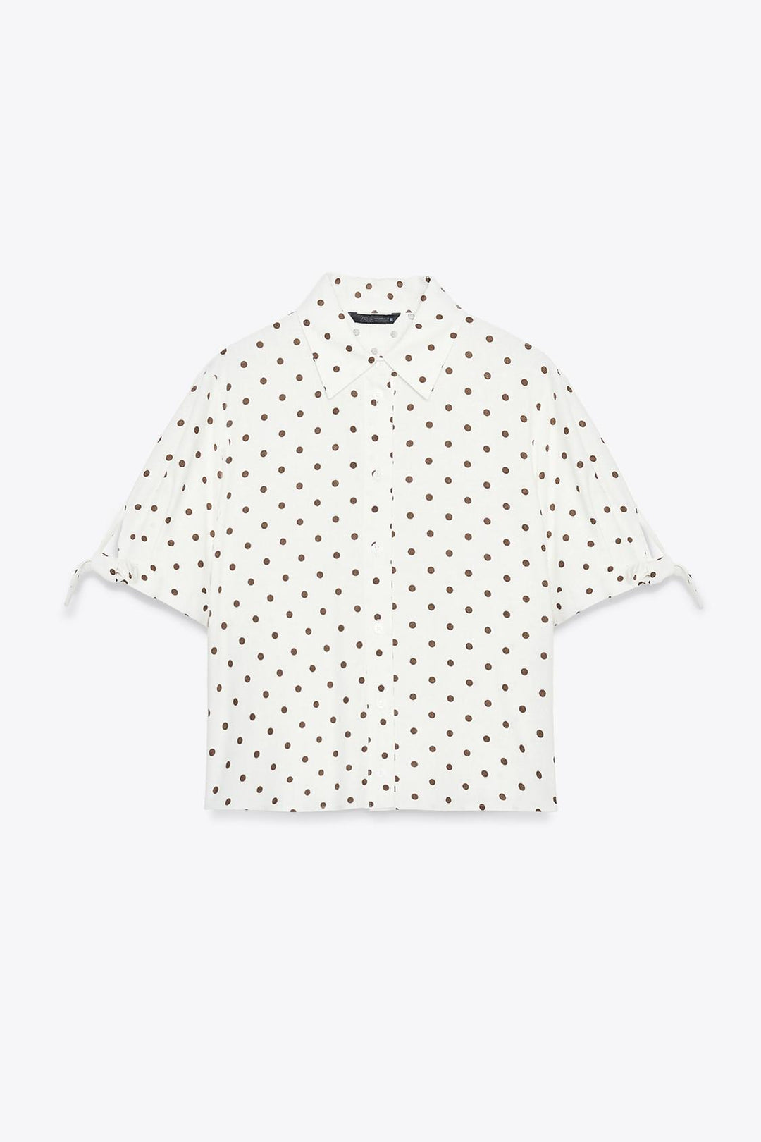 CHEMISE MANCHES COURTES AVEC LACETS EN RAMIE