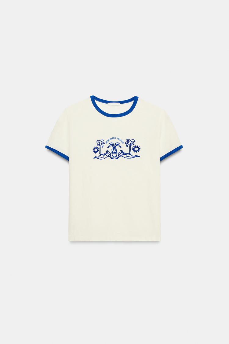 T-SHIRT MANCHES COURTES BRODERIES