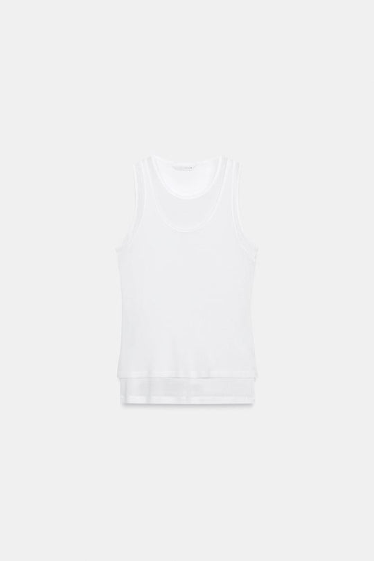 T-SHIRT EFFET DOUBLE SANS MANCHES