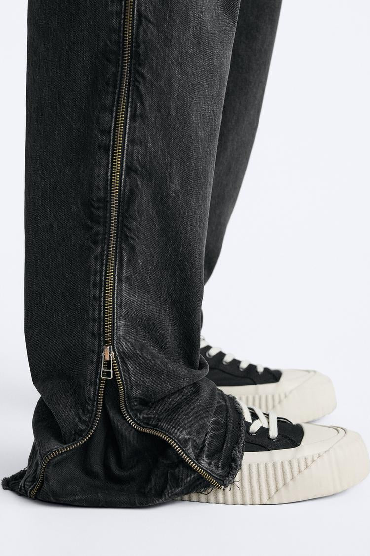 Jean flare fit zippé - Bleu