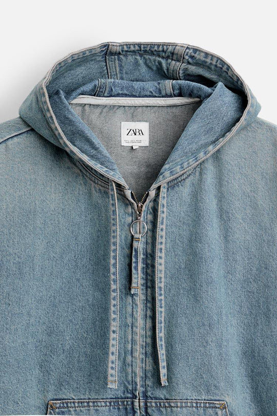 Sweat en jean à capuche