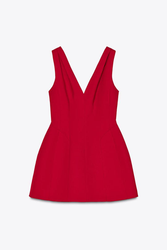 Robe courte à volume zw collection - Rouge
