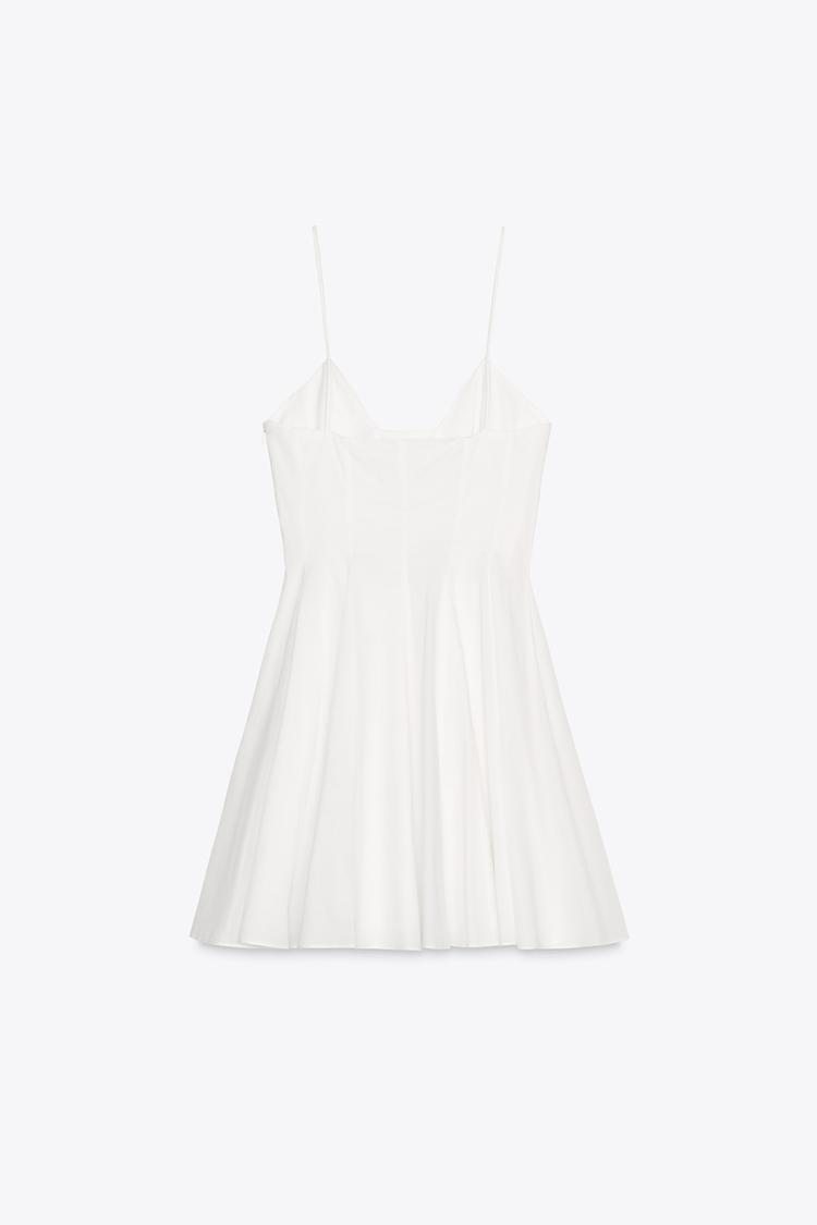 Robe courte en popeline zw collection - Blanc