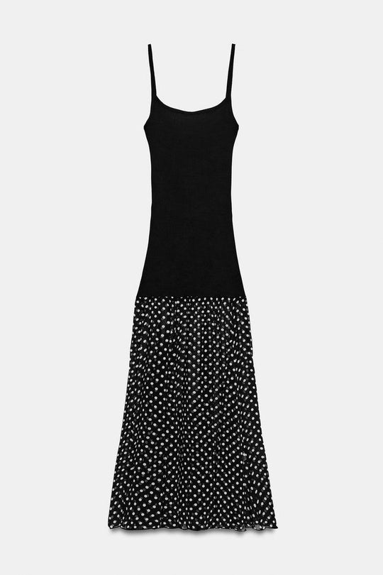 ROBE LONGUE BIMATIÈRE À POIS