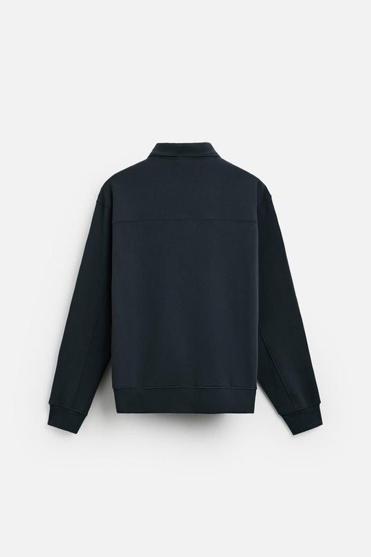 Sweat a zip sur le col - Blanc Cassé