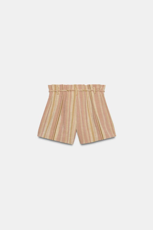 SHORT À RAYURES AVEC CEINTURE ZW COLLECTION