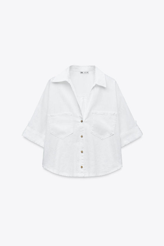 CHEMISE COURTE EN LIN