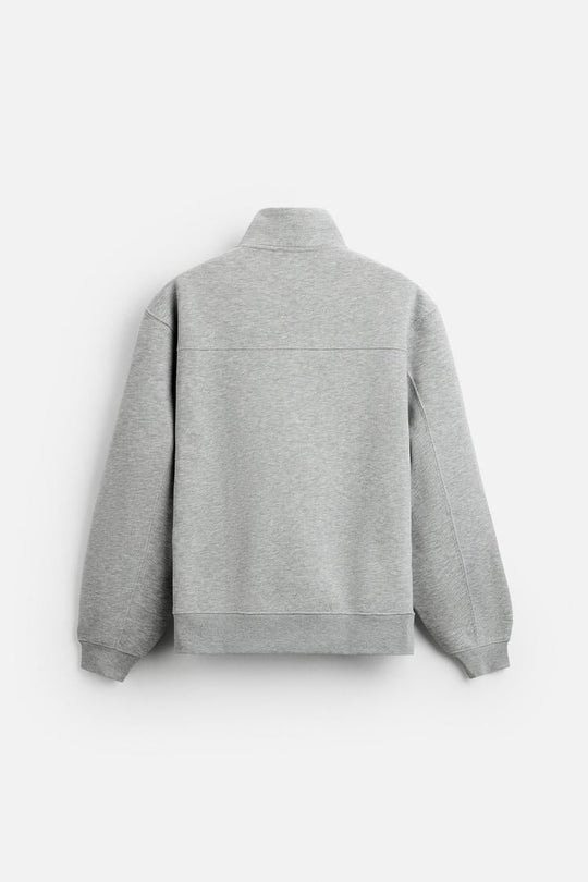 Sweat a zip sur le col - Blanc Ivoire