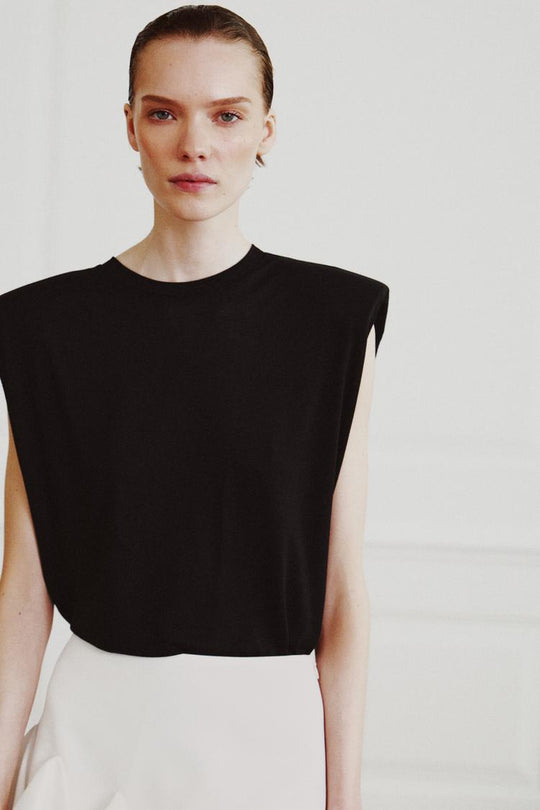 T-SHIRT FLUIDE SANS MANCHES À ÉPAULETTES