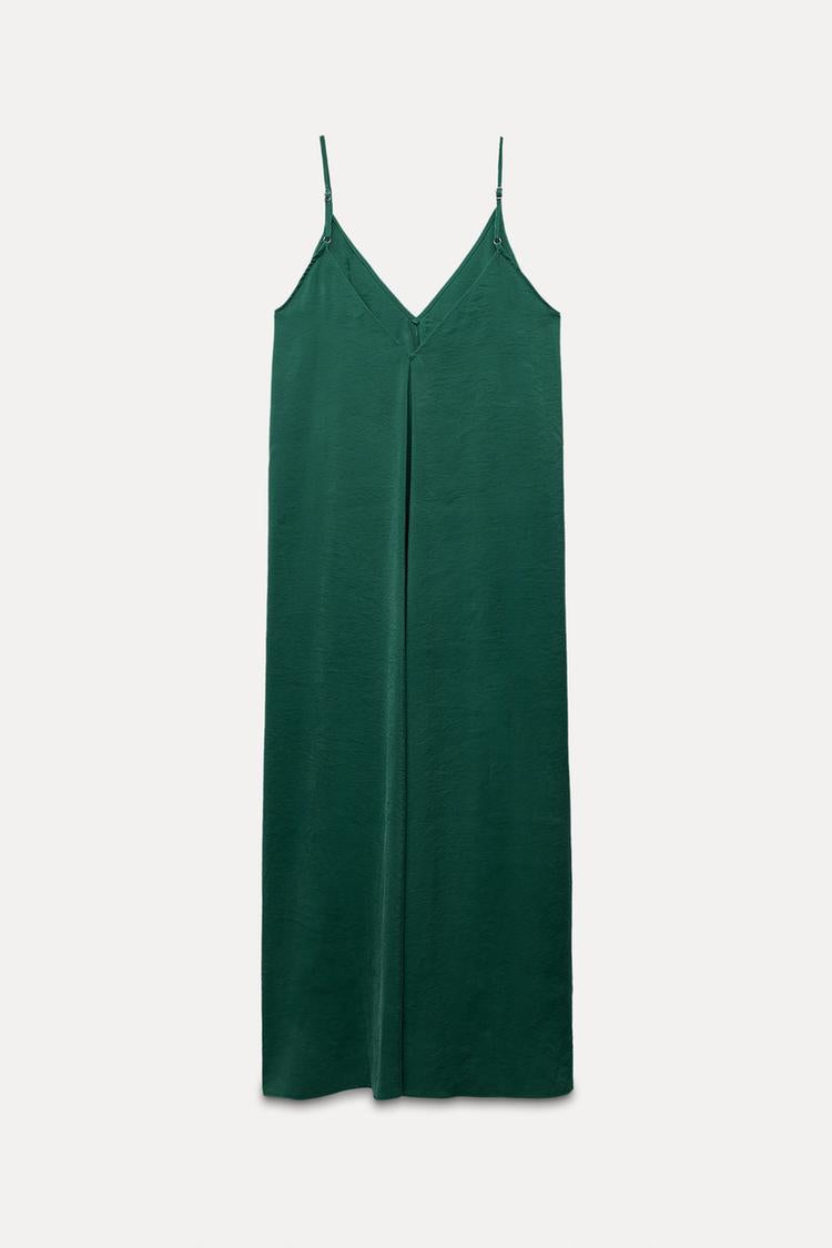 Robe fluide a volume - Vert foncé