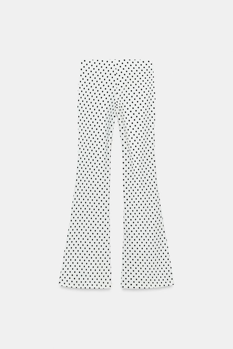 PANTALON FLARE STRETCH À POIS