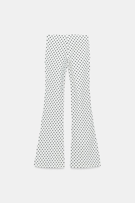 PANTALON FLARE STRETCH À POIS