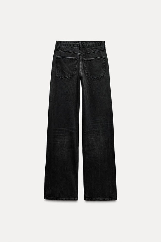 Jean trf wide leg taille normale - Gris