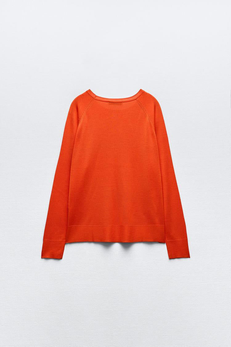 Pull basique en maille fine - Kaki