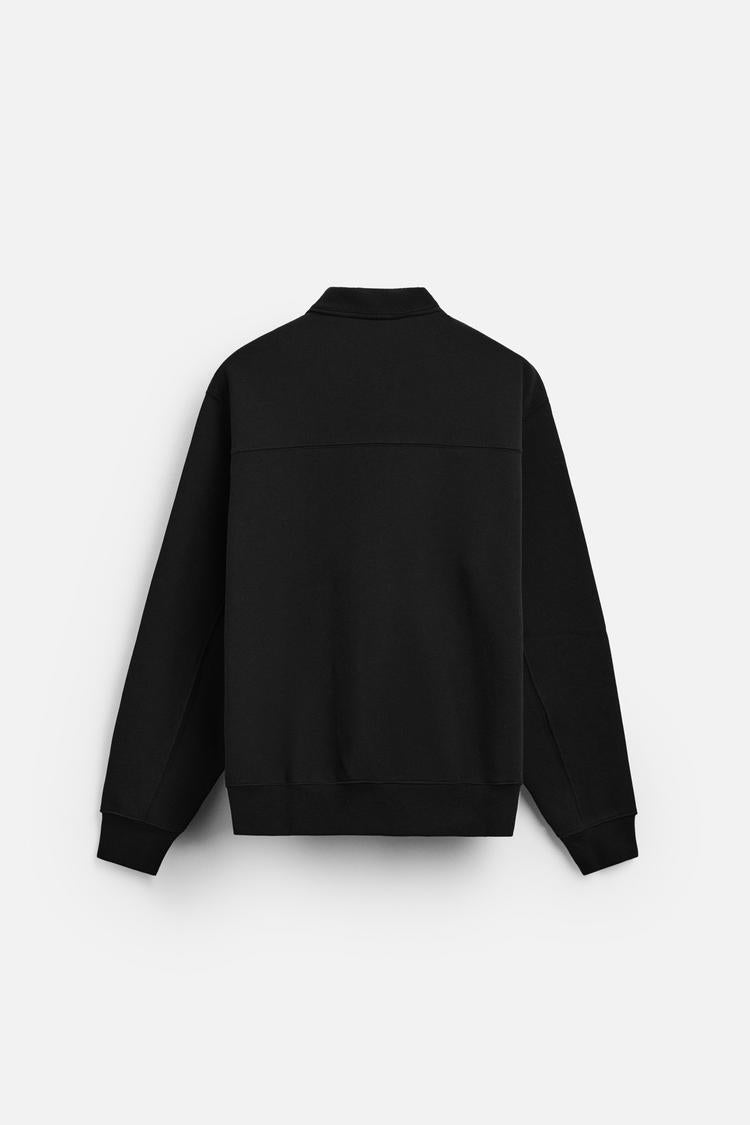 Sweat a zip sur le col - Gris Moyen