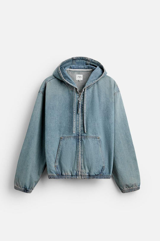 Sweat en jean à capuche