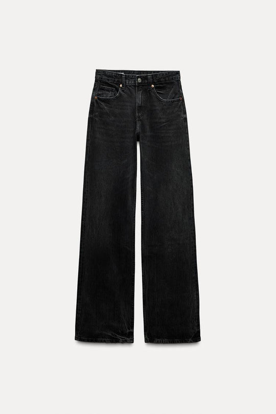 Jean trf wide leg taille normale - Bleu clair