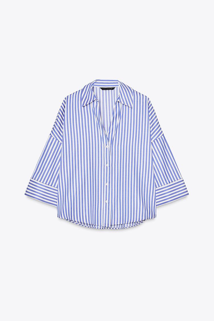 CHEMISE EN POPELINE À MANCHES AMPLES