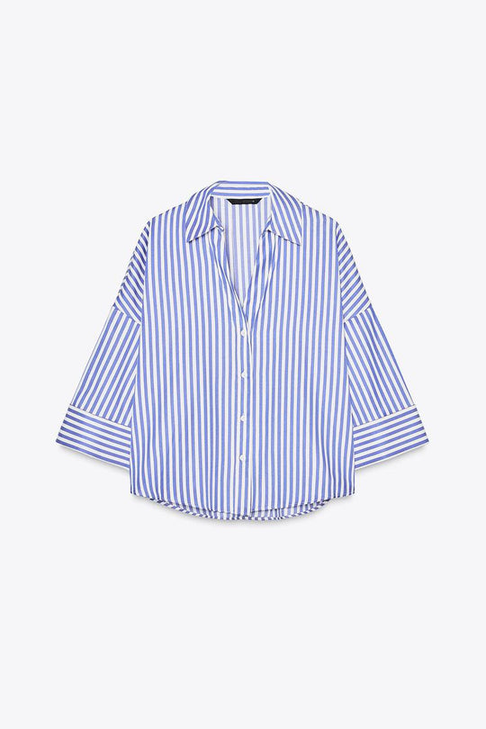 CHEMISE EN POPELINE À MANCHES AMPLES