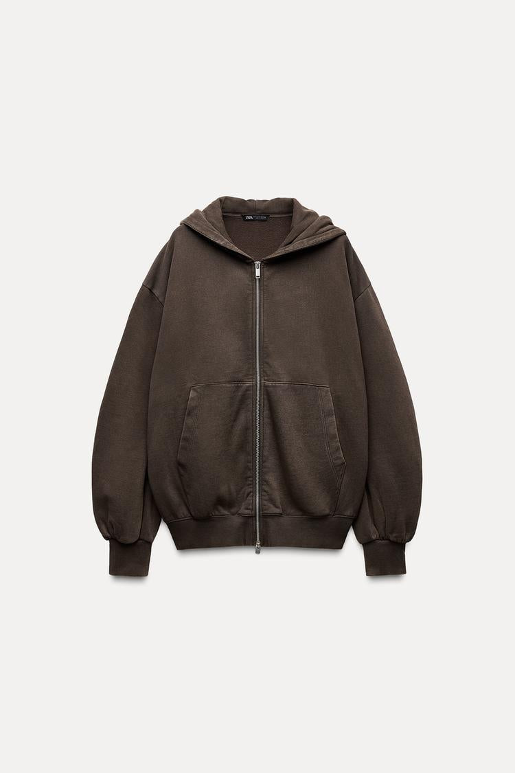 Sweat oversize à zip - Noir