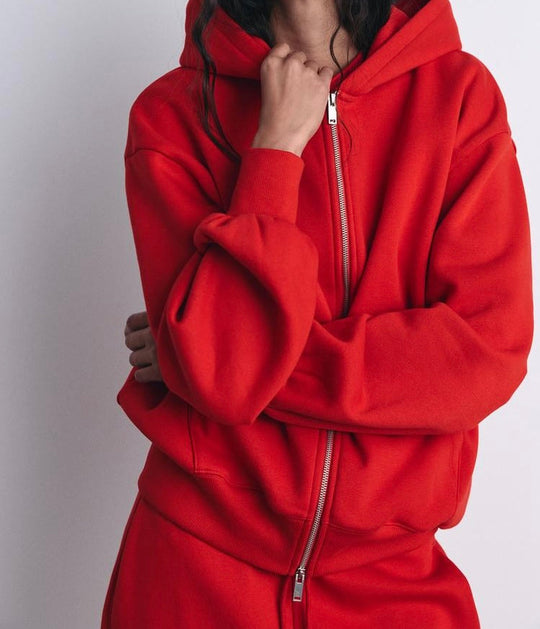 Sweat oversize à zip - Noir
