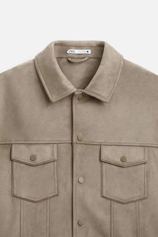 Blouson en matière synthétique - Marron