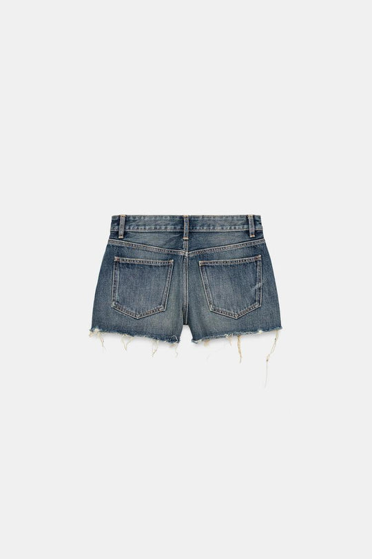 SHORT EN DENIM TRF DÉCHIRURES TAILLE MOYENNE