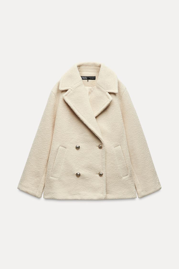 Manteau mis long bouclé - Noir
