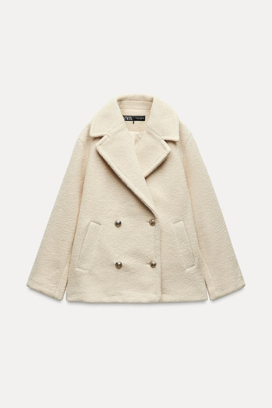 Manteau mis long bouclé - Noir
