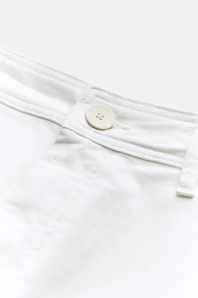 Jean collection zw marine droit a taille haute - écru