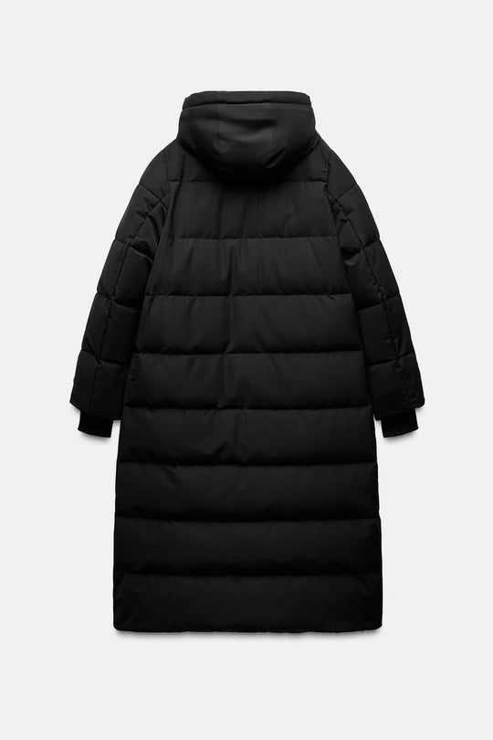 Doudoune longue verte à capuche imperméable  et coupe vent - Vison